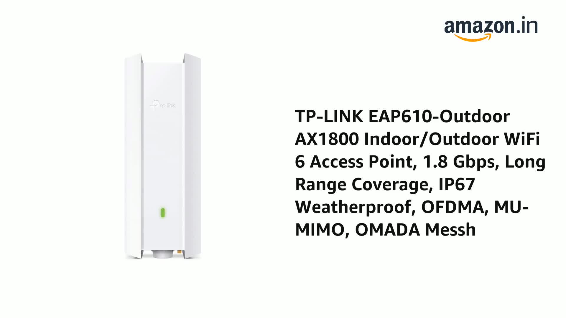 TP-LINK EAP610-Outdoor AX1800 Indoor/Outdoor WiFi 6 Access Point